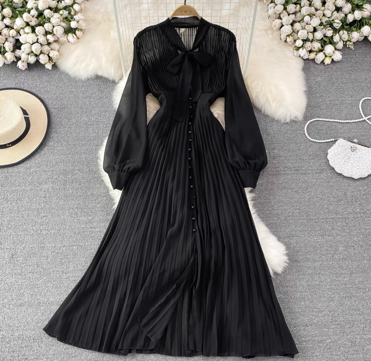 Red carpet pleat dress FD56 images